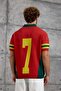 Men's T-Shirt Team Red Oversize Knitwear Fabric Polo Collar - 5