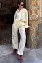 Yellow Transparent Relax Fit Striped Suit Mg2740 - 3