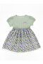 Girls Floral Print Puff Sleeve Dress - 2