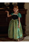 Girls Printed Square Neck Puff Sleeve Dress