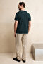 Almeri men's 100% cotton soft fabric v-neck green t-shirt - 5