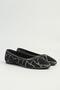 Women's Black Sparkling Stone Embroidered Ballerinas - 3