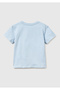 Girl's ice blue water-based printed embroidered crew neck t-shirt - 2