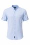 Embroidered Hakim Collar Short Sleeve Men's Shirt with Epaulet Detail - 7
