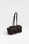 Rectangular Baguette Shoulder Bag Brown - 6
