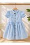 Voile Fabric Girls' Dress 4463 100% Cotton – Yellow Blue Ecru Pink Summer Stylish Comfortable Dress 6-10 Years Old - 2