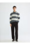 Esvab • Modern & Distinctive Zero Roba Collar Striped Wool Blend Men's Knitwear Sweater - 3
