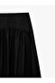 Viscose Modal Fabric Pleated Bell Cut Fitted Waist Midi Skirt - 3