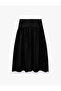 Viscose Modal Fabric Pleated Bell Cut Fitted Waist Midi Skirt