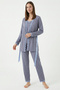 Flexible Summer Bamboo Short-Sleeved Robe with String Strap Women's Pajama Set - 2