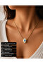 Evil Eye Bead Detailed Stainless Steel Necklace Gift for Women Gold Color