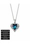 Blue Heart Women's Necklace Stainless Steel Luminous Gift Jewelry