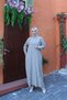 Floral Cotton Linen Dress with File Detail