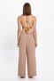 Women's Beige Wide Leg 100% Cotton Beach Pants 25Pl17St - 2