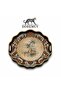 Luxury Glass Surface Presentation Tray 38 cm - Tea and Coffee Serving Tray - Decorative Round Tray with Gold Detail
