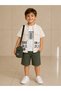 Yavrucak 63305-26 Boy's 4-Piece Set Shirt T-Shirt Shorts Bag Combination Summer Casual Set - 4