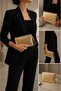 Gold Women's Portfolio Bag – Stylish Design, Daily & Evening Use Clutch - 3
