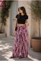 Woven Viscose Trousers with Wide Legs and Patterned Design - 3