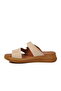 Beige Velcro Women's Flat Slippers - 4