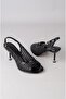 Seç S62 Heelled Knitted Women's Shoes (Heel Height: 9cm) Black - 7