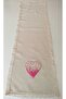 100% Handmade Embroidered Vintage Laced Natural Linen Fabric Heart Themed 30X90 cm Runner - 6