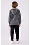 Boy's Hooded Los Angeles Printed Tracksuit 2-8 Years Anthracite Melange - 5