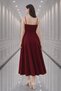 Women's Double Breasted Collar Pleated Strap Slit Detail Midi Dress - 4