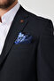 Leon Men's Dark Navy Blue Italian Striped Jacket+Pants+Vest Slim Fit Suit - 2