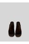 Qesvia Women's Suede Thick Wood Pattern Open-Front Thick Heeled Slippers 9 cm - 6