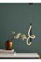Modern Lighting, Single pendent, Light, Linear Rope pendent, Black Color, 50x25 cm, Suitable for bedroom and living room, Bedside light - 2