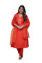 Orange Silk Blend Embroidered Kurti Pant Set - TRT1125 | Orange - 2