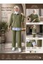 Women's Polo Collar Shirt Looking Like a Hijab Outfit, Top and Bottom Set - 2