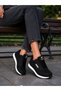 Unisex Black and White Lace-Up Daily Comfortable Casual Comfortable Lightweight Soft Non-Slip Comfortable Sole Mesh Sneaker Sports Shoes Suitable for Daily Use - 6