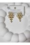 Marsela Fuchsia Stone Steel Earrings - 3