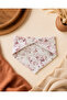 Vintage Kırmızı Yaprak Desenli Bebek Salya Önlüğü - 2