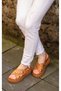 2220 Erenshoes&Bag Genuine Leather Cross-Strapped Orthopedic Women's Sandals Brown - 5