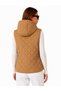 Women's Camel Hooded Quilted Puffer Vest with Zipper, Casual and Comfortable - 3