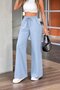 Women's High Waist Elastic Lace-Up Jeans - 4