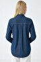 Shirt Collar Long Sleeve Snap Fastener Regular Denim Shirt - 4