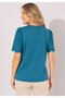 Women's V-Neck Sleeves Laced Curve Plus Size Sport Stylish 100% Cotton Tshirt Blouse - 3