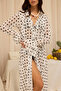Paleros Ruffle Detail Ecru Long Dress - 7