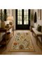 Sdt Cream Background Nordic Spring Flowers Pattern Woven Base Decorative Carpet Sdt1184 - 2