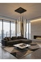 Modern Lighting, Chandelier, Light, Modern chandelier, Black Color, D:60+100*10 cm, H:200 cm,Suitable for stairs, villas, lobby, living room, Adjustable height - 2