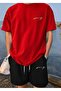 T-Shirt Shorts Ki̇ng Handwritten Set Unisex