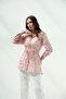 Pink Belted Linen Casual Wear - 5