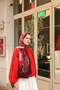 Noir Abstract Pattern Shawl - Burgundy-Red - 2