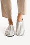 Melinda Women's Beige Striped Non-Sound Sole Lightweight and Comfortable Daily Home Slippers - 2
