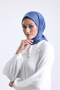 Plain Stitched Cheesecloth - Women's Headscarf |   Embroidery Writing Flat India 100X100 cm - 5