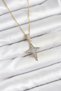 316L Steel Chain Gold Color Polar Star Model Zircon Stone Women's Necklace