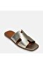 Women's Genuine Leather Slippers 41-42-43-44-Gold - 8